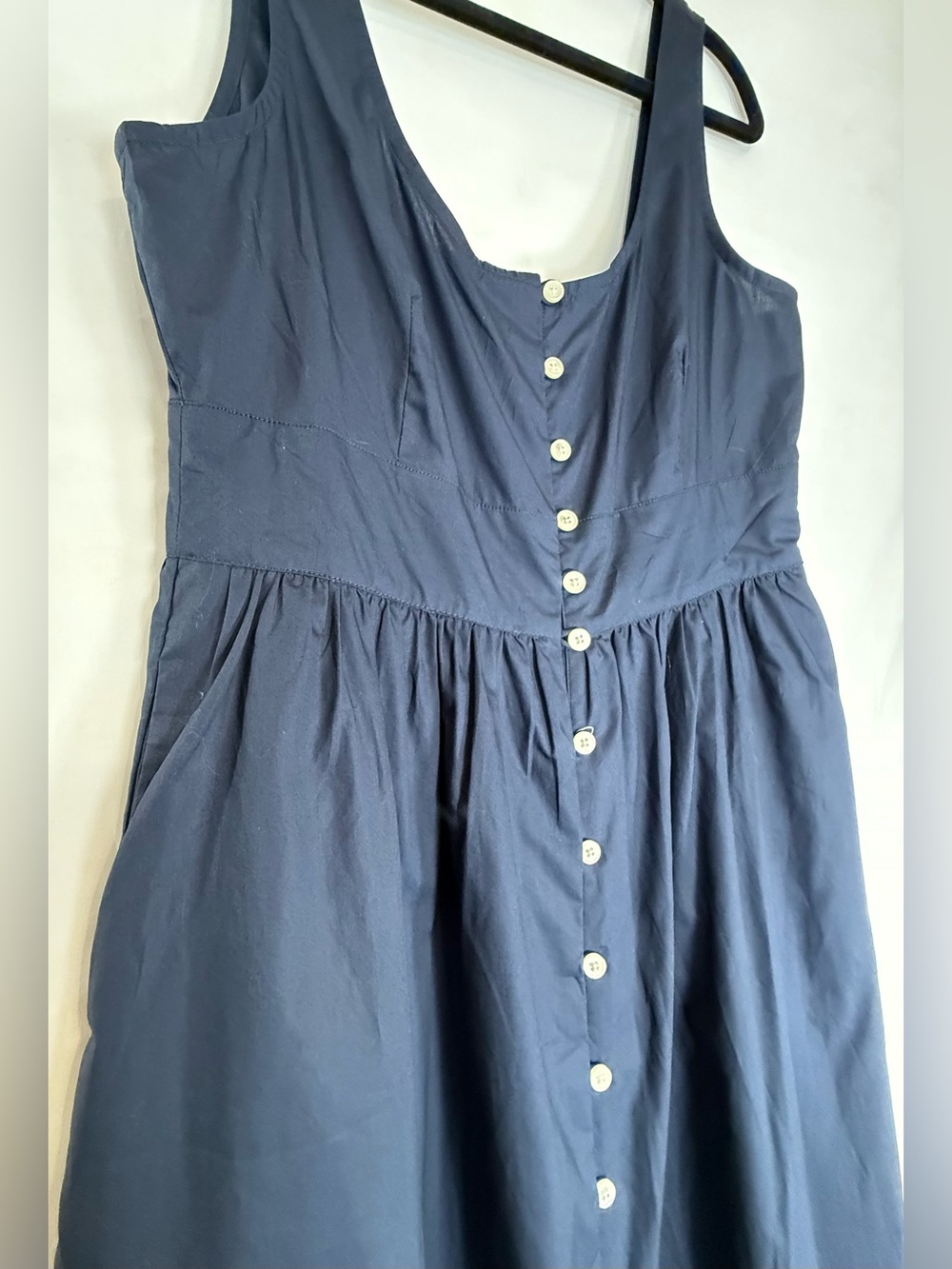 J. Crew Navy Button-Front Midi Dress NWOT - Picture 3 of 16